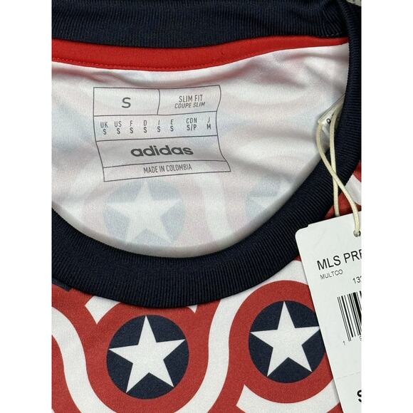 2023 New Adidas MLS x Marvel Preshi US Captain America AOP Soccer Jersey Small - Picture 9 of 10